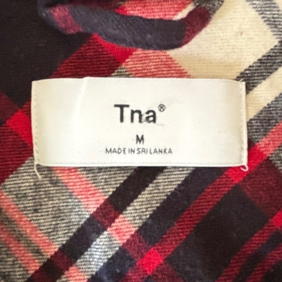 TNA men's plaid button down 100% cotton long sleeve shirt casual size M - Picture 9 of 11